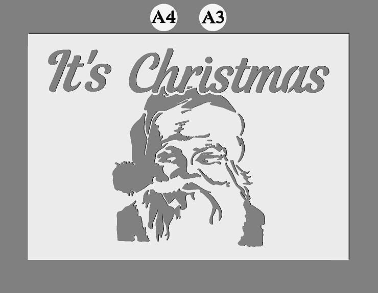 Mylar Stencils | Christmas Santa Stencil |  A3/A4/A5 sheet sizes | Thi