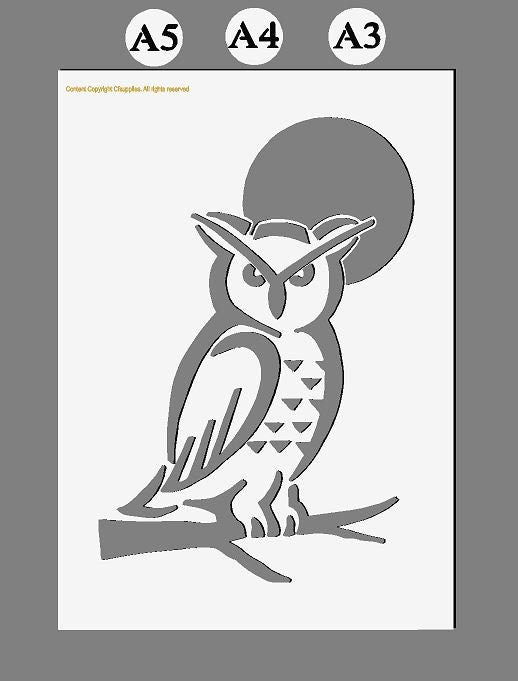 Night Owl  - Mylar Stencil in A3/A4/A5 sizes 190 micron