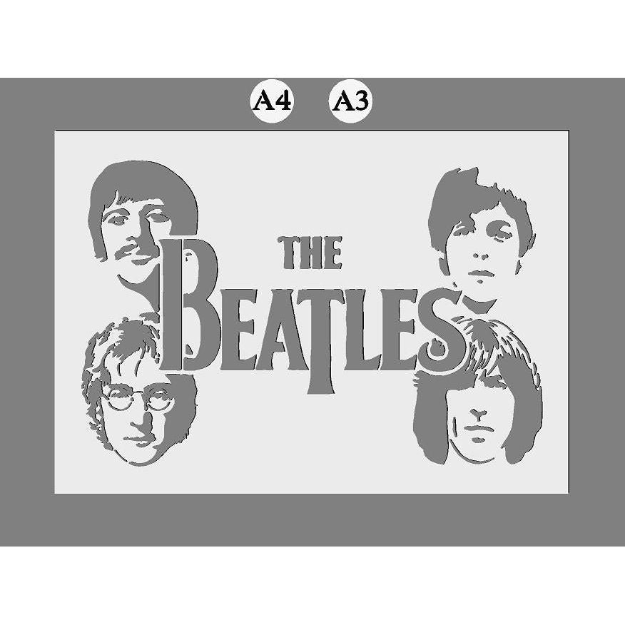 The Beatles Mylar Stencil Fab 4 new design (2)