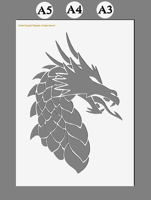 Dragon Head Mylar Stencil  A3/A4/A5 sheet sizes 190 micron (3)