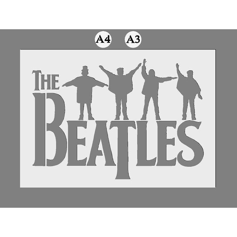 The Beatles Mylar Stencil 'Fab 4' John, Paul, Ringo, George (1)