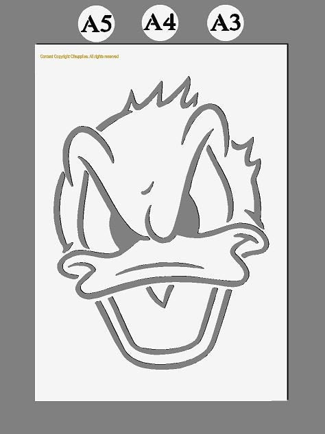 Donald Duck Disney Mylar Stencil A5/A4/A3 sizes 190 micron