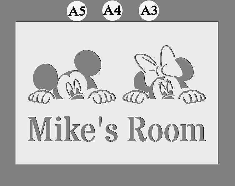 Mickey Mouse & Mini Mouse Disney Mylar painting Stencils | Add your Pe