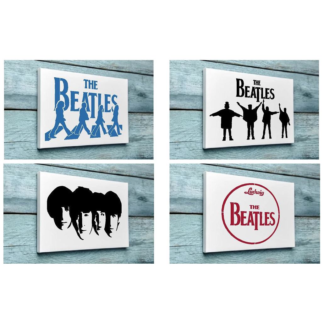 The Beatles Logo Mylar Stencil Fab 4 new design (1)