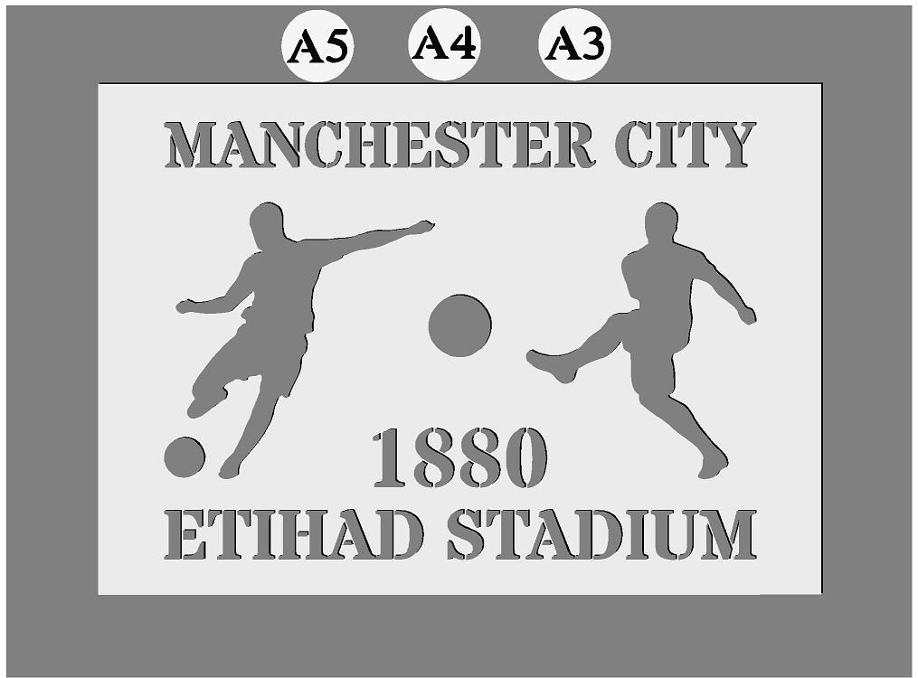 Any Football Club Mylar Plastic Stencil  in A3/A4/A5 sheet sizes Thick