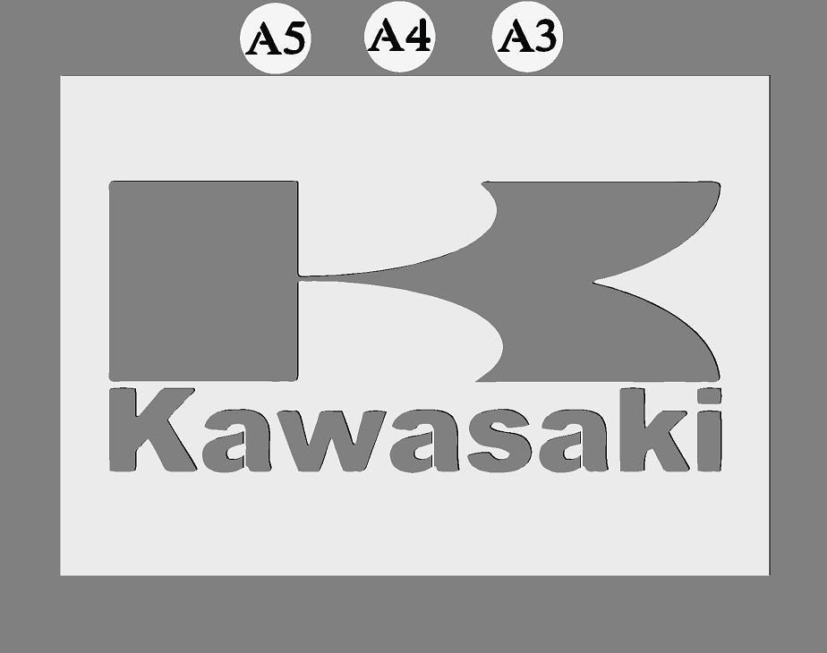 Kawasaki Motor Bike Mylar Stencil A5/A4/A3 sizes 190 micron