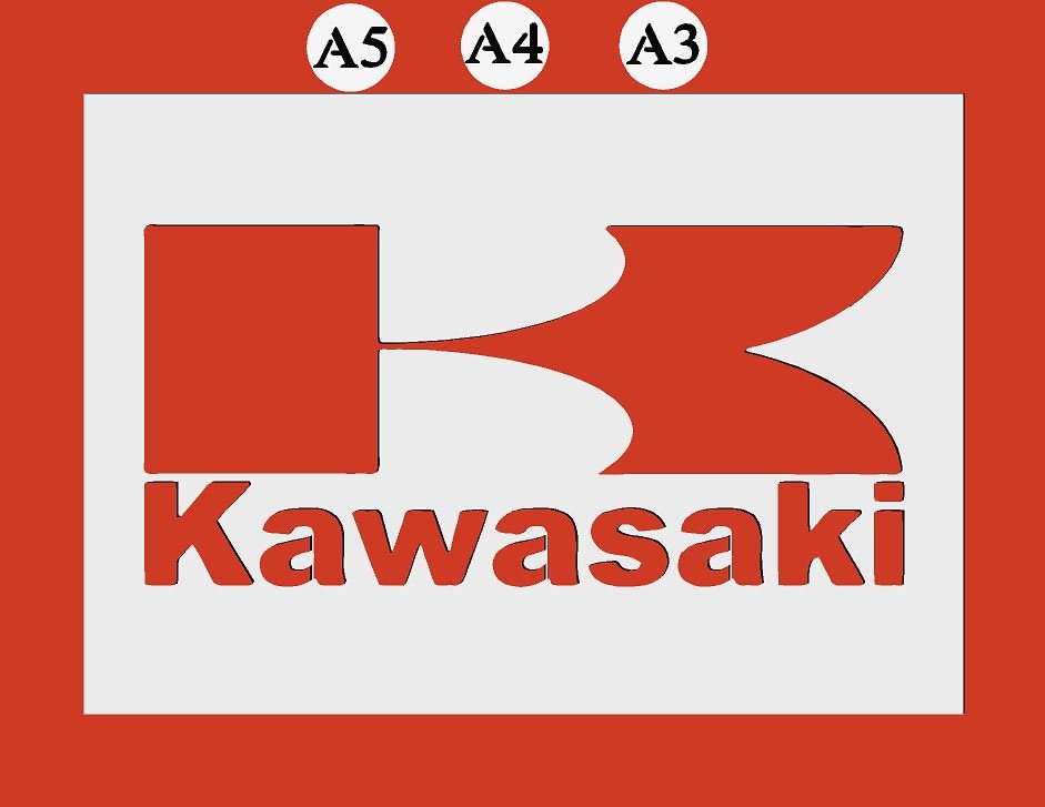 Kawasaki Motor Bike Mylar Stencil A5/A4/A3 sizes 190 micron