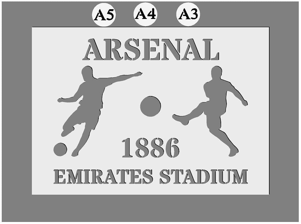 Any Football Club Mylar Plastic Stencil  in A3/A4/A5 sheet sizes Thick