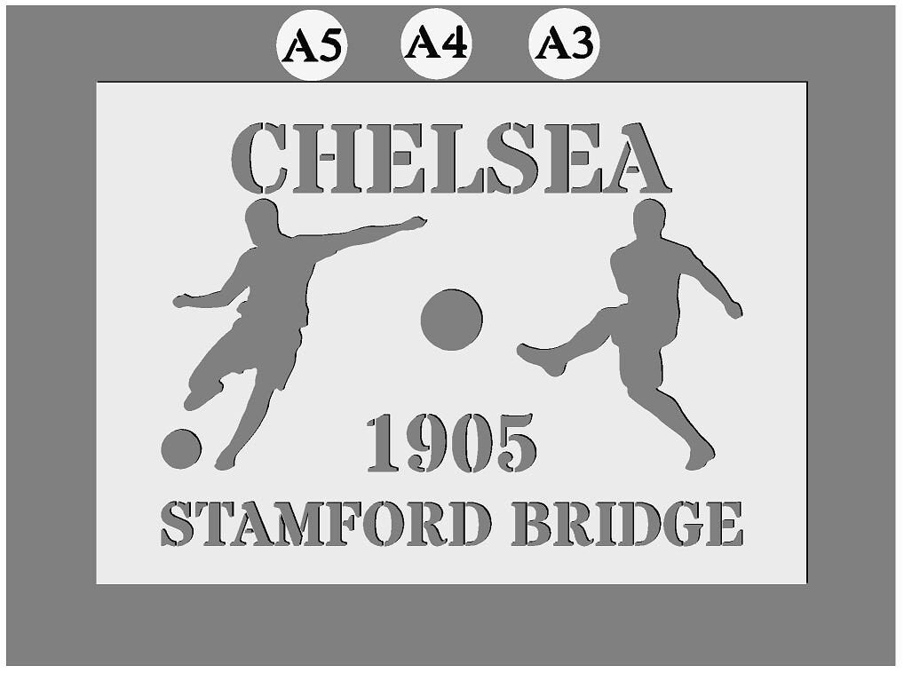 Any Football Club Mylar Plastic Stencil  in A3/A4/A5 sheet sizes Thick