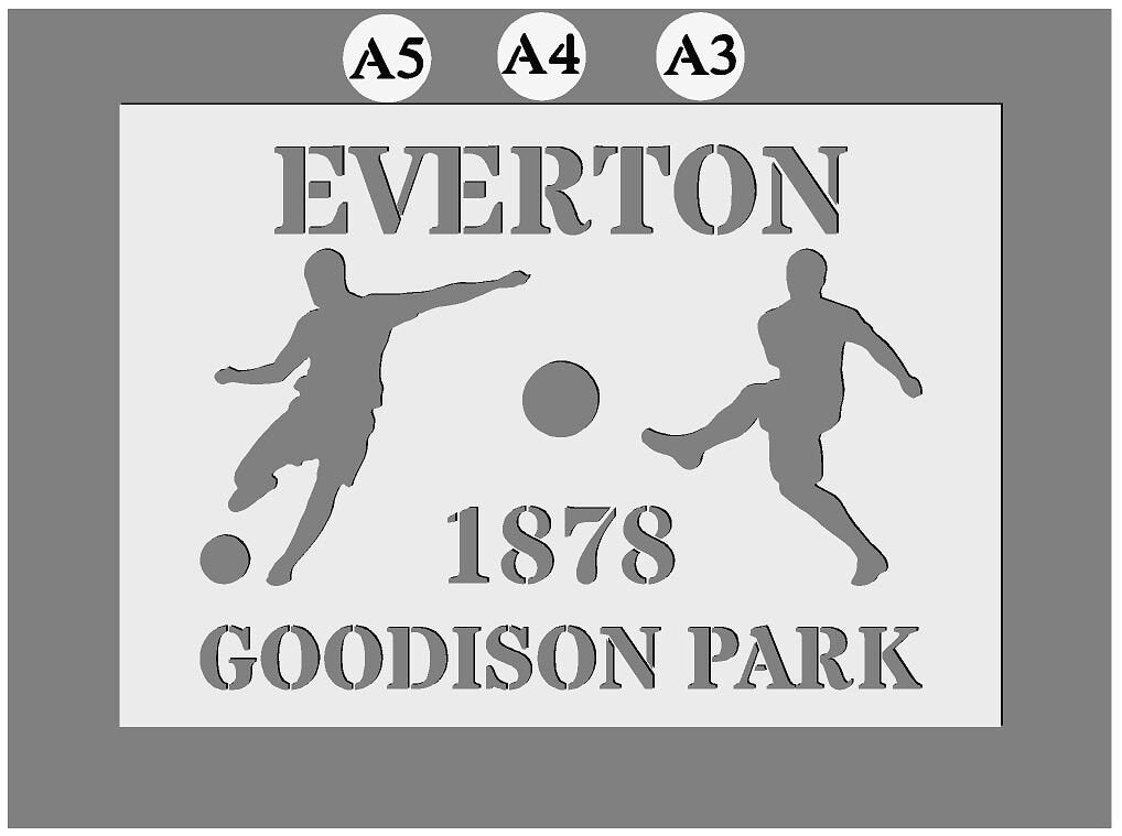 Any Football Club Mylar Plastic Stencil  in A3/A4/A5 sheet sizes Thick