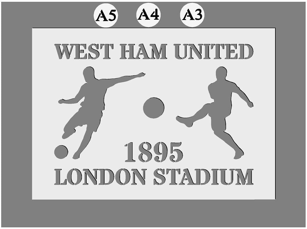 Any Football Club Mylar Plastic Stencil  in A3/A4/A5 sheet sizes Thick