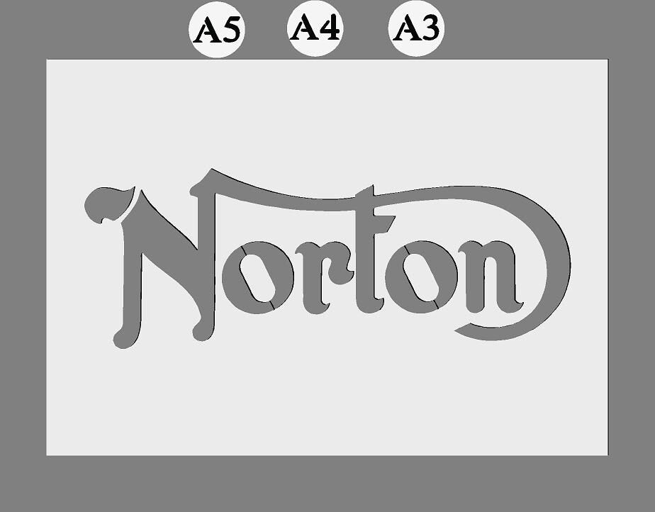 Norton Motor Bike Mylar Stencil A5/A4/A3 sizes 190 micron