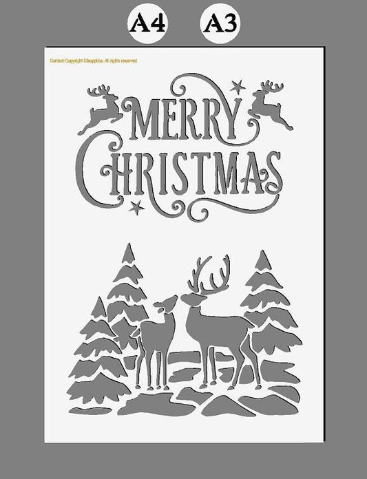 Mylar Stencils | Merry Christmas |  A3/A4 sheet sizes | Thick 190 micron | reuse Painting Airbrush Decor