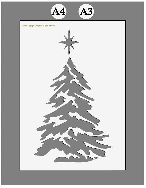 Mylar Stencils |  Christmas Tree stencil |  A3/A4 sheet sizes | Thick 