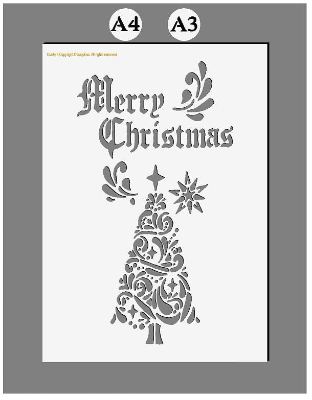 Mylar Stencils |  Christmas Tree stencil |  A3/A4 sheet sizes | Thick 