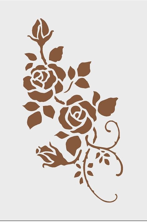 ROSES  Vintage Shabby Chic Stencil |  Reusable, Washable A5/A4/A3 sten